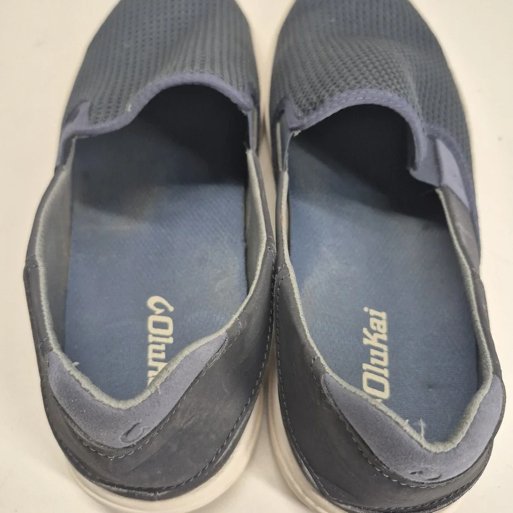 OluKai Lae'ahi Mens Size 12 Blue Depth Shoes Blue Mesh Slip On Sneakers